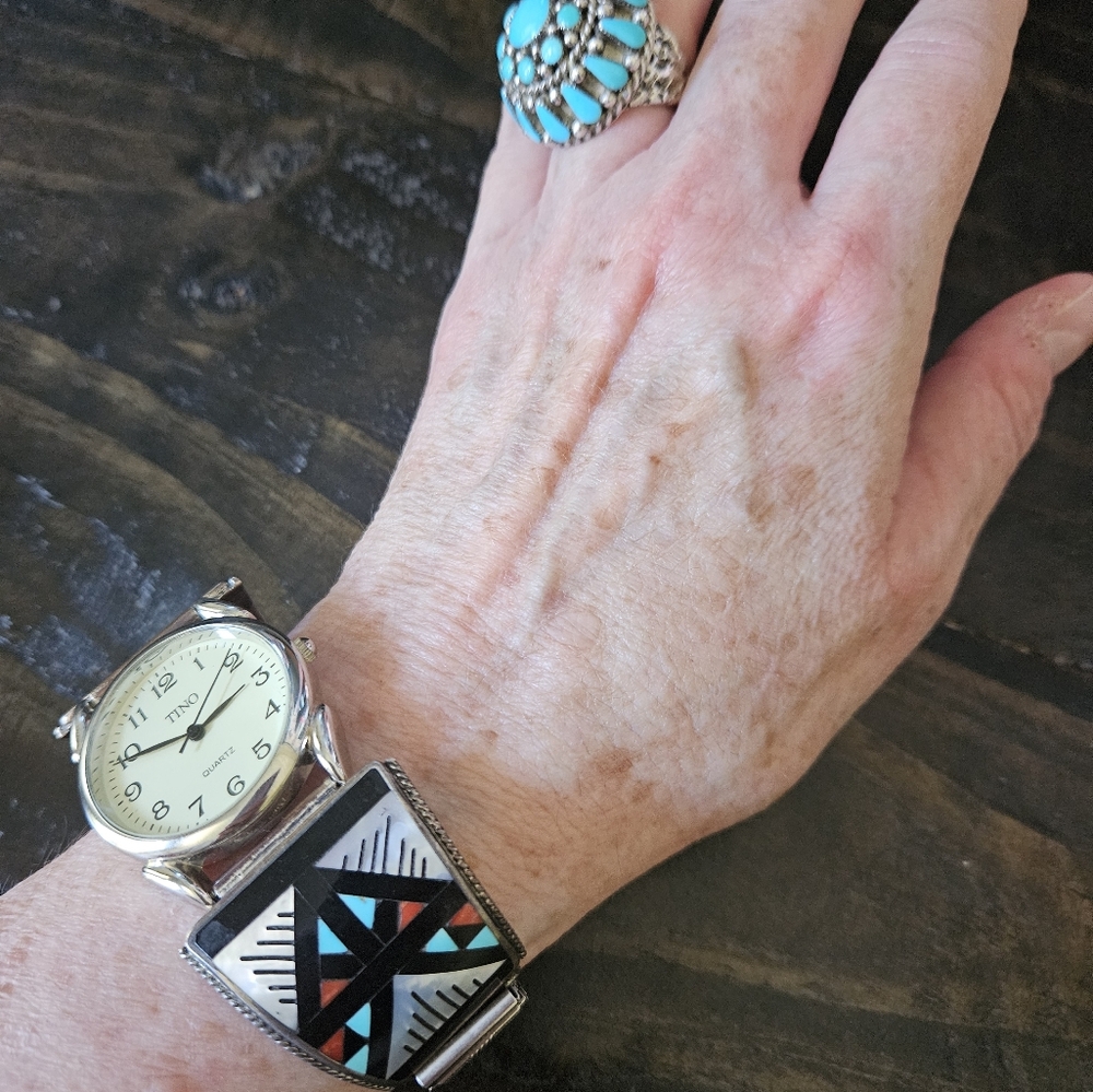 Amazing Vintage Sterling Silver Zuni Watch - Picture 13 of 15